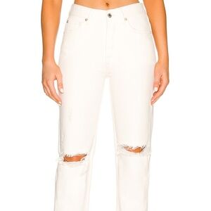 NWT Free People: The Lasso White Jean Straight Leg Distressed size 27